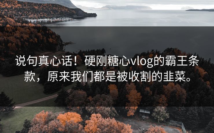 说句真心话！硬刚糖心vlog的霸王条款，原来我们都是被收割的韭菜。