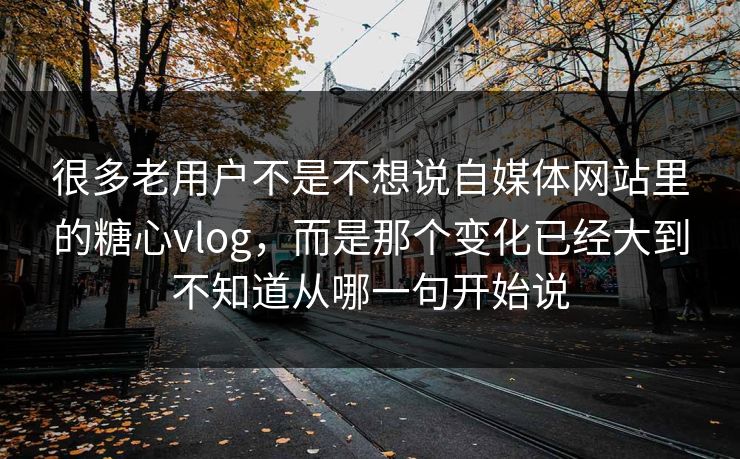 很多老用户不是不想说自媒体网站里的糖心vlog，而是那个变化已经大到不知道从哪一句开始说